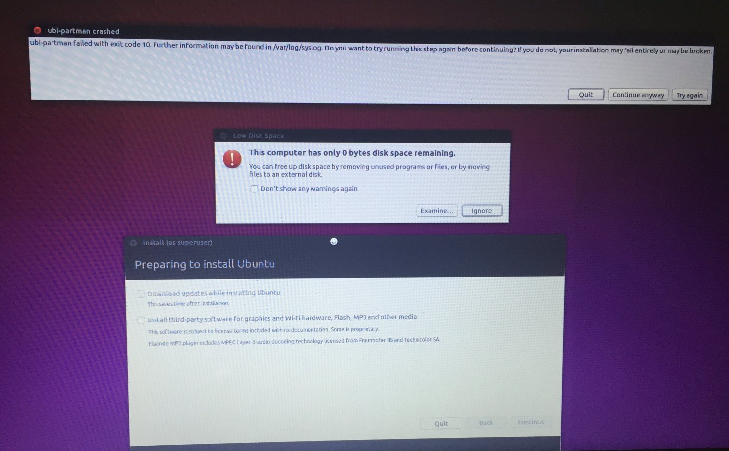 error dependency jupiter ubuntu